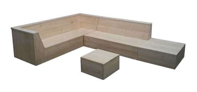 Terassengarnitur, Loungegarnitur, Ecksofa Bauholz
